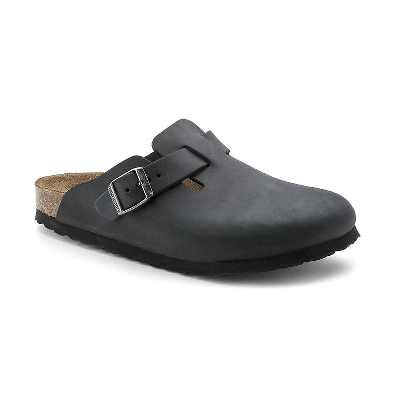 Men's Boston Black Oiled Leather