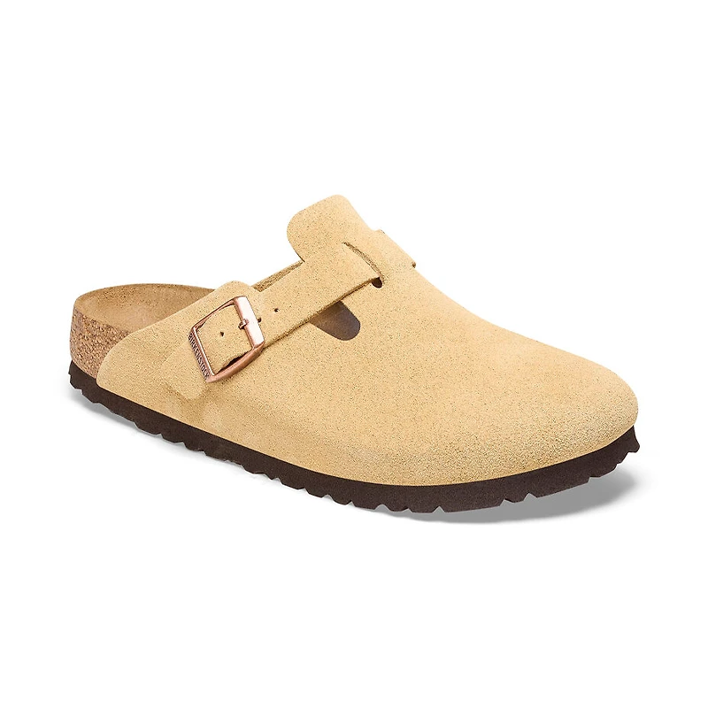 Women's Boston Narrow Latte Cream Suede