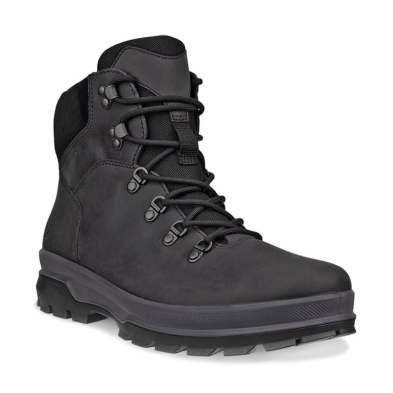 Men's Rugged Track Plain Toe Boot Water-Proof Black