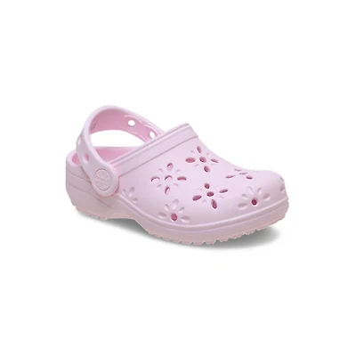 Kid's Preschool Classic Floral Cut Out Clog Pink Milk