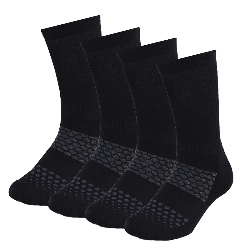 Junior's Small Crew 4 Pack Black