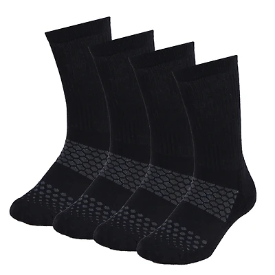 Junior's Small Crew 4 Pack Black