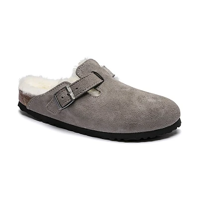 Women's Boston Shearling (NARROW) Stone Coin Suede