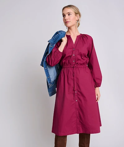 Stretch Cotton Midi Farrah Dress