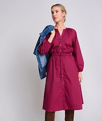 Stretch Cotton Midi Farrah Dress