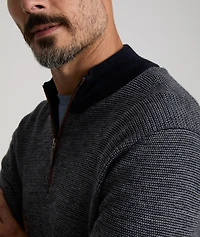 Birdseye Merino Wool Quarter-Zip Sweater - FINAL SALE