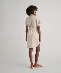 Linen Blend Short-Sleeve Betty Shirt Dress