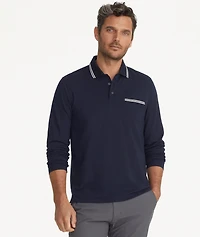 Tipped Long-Sleeve No Sweat Polo - FINAL SALE
