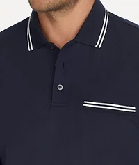 Tipped Long-Sleeve No Sweat Polo - FINAL SALE