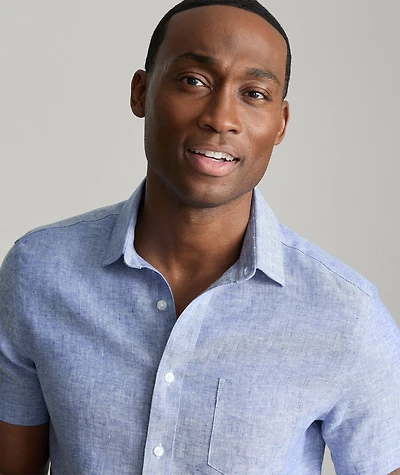 Wrinkle-Resistant Linen Short-Sleeve Cameron Shirt