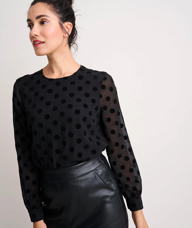 Polka Dot Textured Eva Shirt