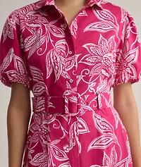 Stretch Cotton Jackie Midi Shirt Dress