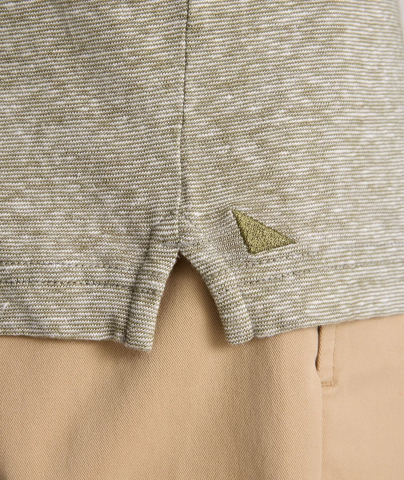 Cotton-Linen Johnny Collar Polo