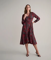 Satin Paisley Wrap Kayla Dress