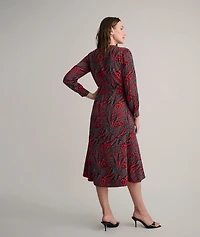 Satin Paisley Wrap Kayla Dress