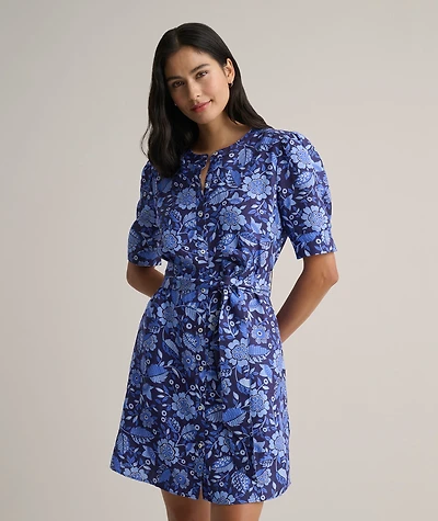 Linen Blend Floral Lena Shirt Dress