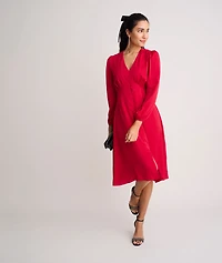 Satin V-Neck Malorie Dress
