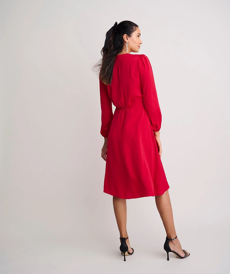Satin V-Neck Malorie Dress