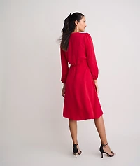 Satin V-Neck Malorie Dress