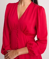 Satin V-Neck Malorie Dress