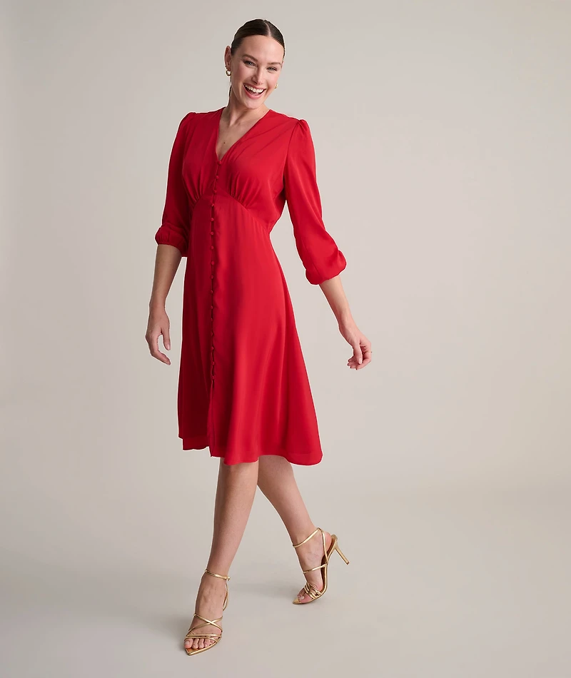 Satin V-Neck Malorie Dress