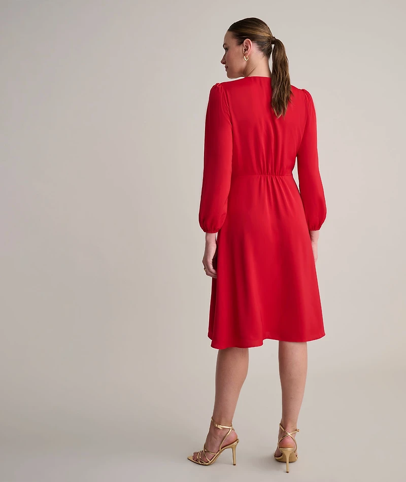 Satin V-Neck Malorie Dress