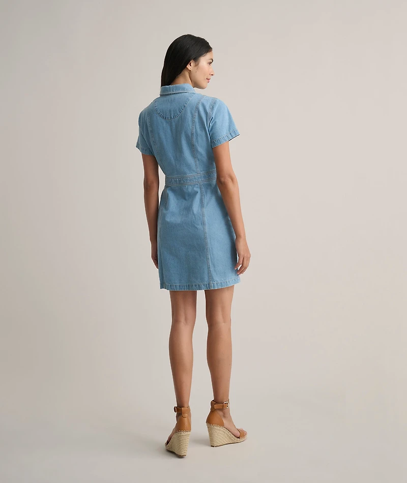 Denim Short-Sleeve Renee Shirtdress