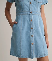 Denim Short-Sleeve Renee Shirtdress