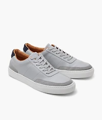 Contrast Leather Lace-Up Sneakers