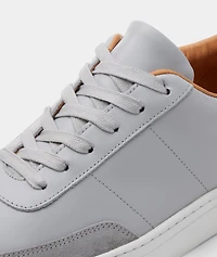 Contrast Leather Lace-Up Sneakers