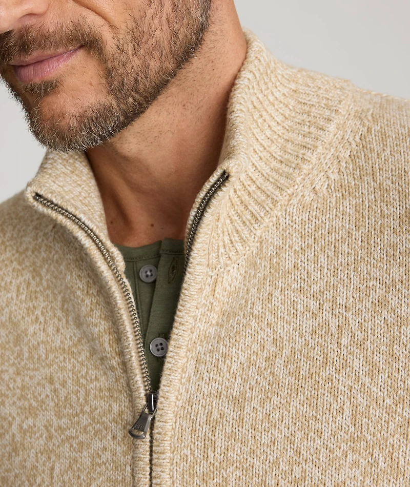 Ribbed Cotton Full-Zip Cardigan