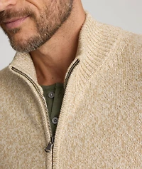 Ribbed Cotton Full-Zip Cardigan