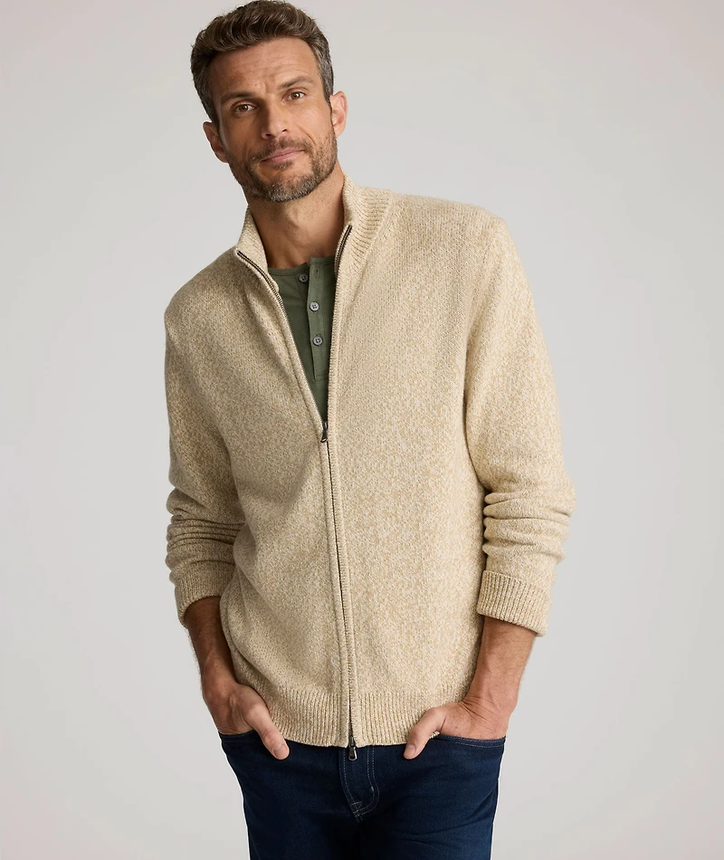 Ribbed Cotton Full-Zip Cardigan