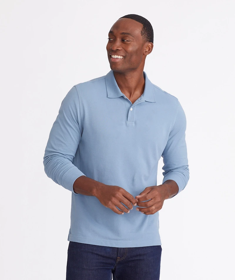 Pique Long-Sleeve Polo - FINAL SALE