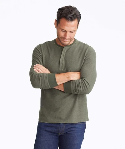 Textured Long-Sleeve Henley