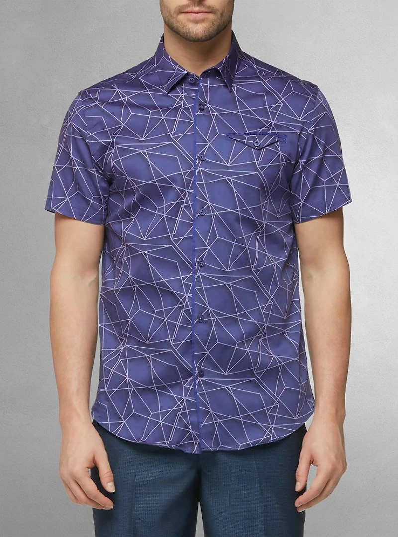 Men's casual short sleeve stretch shirt