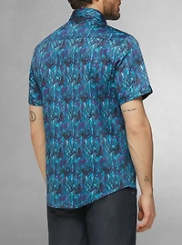 Chemise décontractée en stretch à manches courtes pour hommes