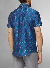 Chemise décontractée en stretch à manches courtes pour hommes