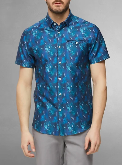 Men's casual short sleeve stretch shirt