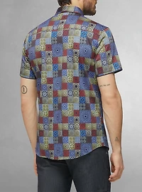 Chemise décontractée en stretch à manches courtes pour hommes