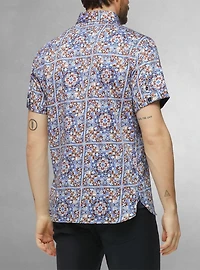 Men's casual short sleeve stretch shirt