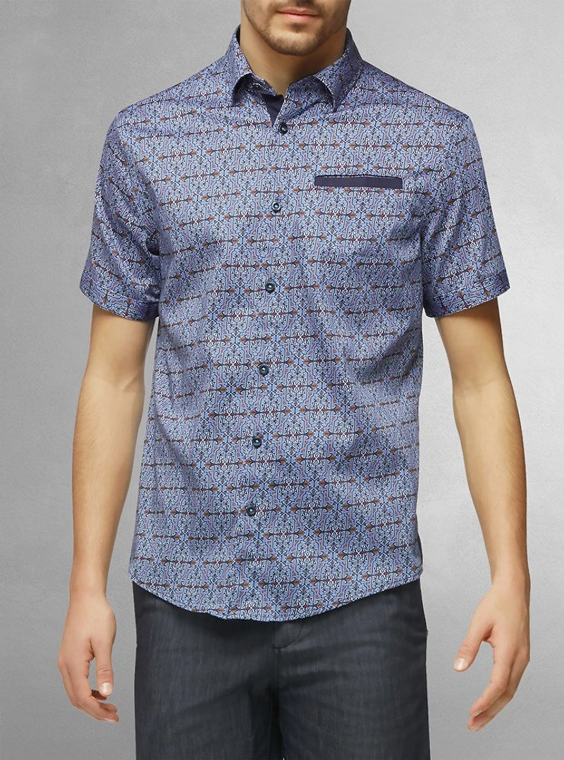 Men's casual short sleeve stretch shirt