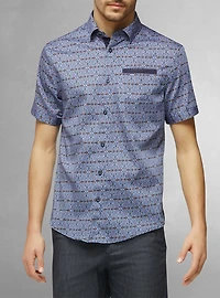 Men's casual short sleeve stretch shirt
