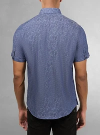 Chemise décontractée en stretch à manches courtes pour hommes