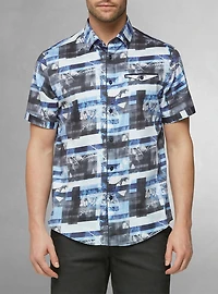 Men's casual short sleeve stretch shirt