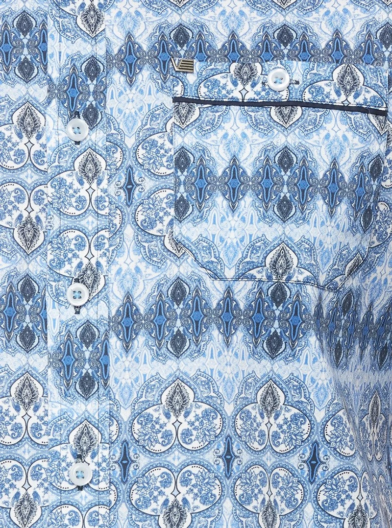 Chemise décontractée en stretch à manches courtes pour hommes