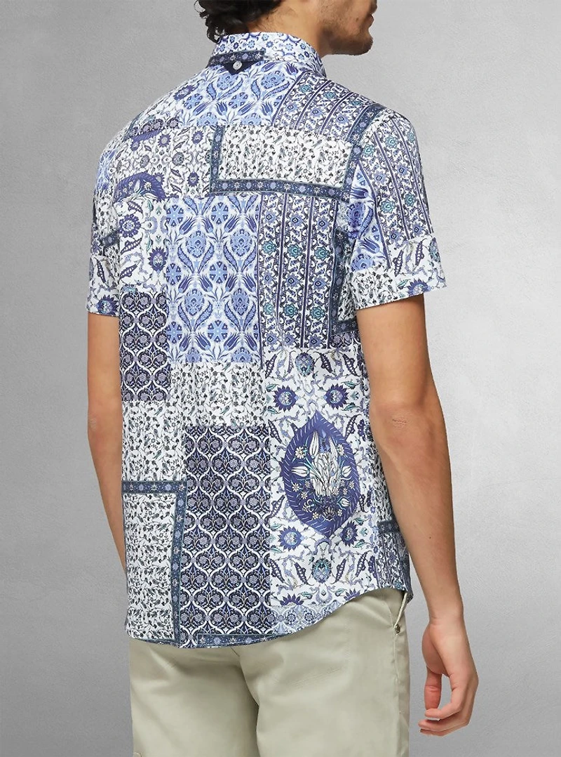 Men's casual short sleeve stretch shirt