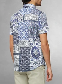 Men's casual short sleeve stretch shirt