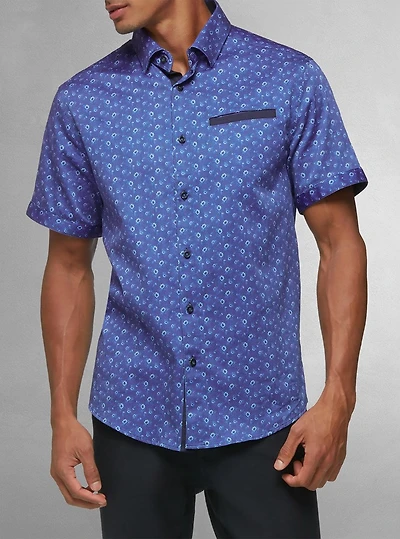 Men's casual short sleeve stretch shirt
