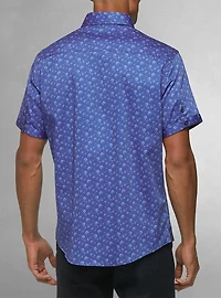 Chemise décontractée en stretch à manches courtes pour hommes